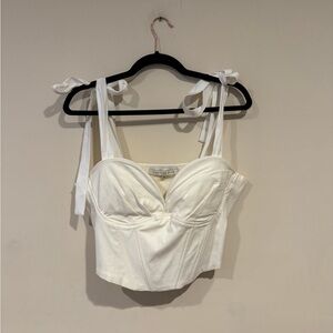 Endless Rose Ivory Bustier with Bow Straps- Never Worn
